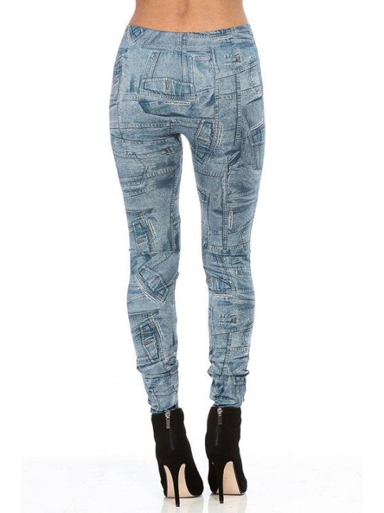 Las mujeres de moda Jeans Leggins flacos elásticos delgados Leggings Denim Pencil Pants