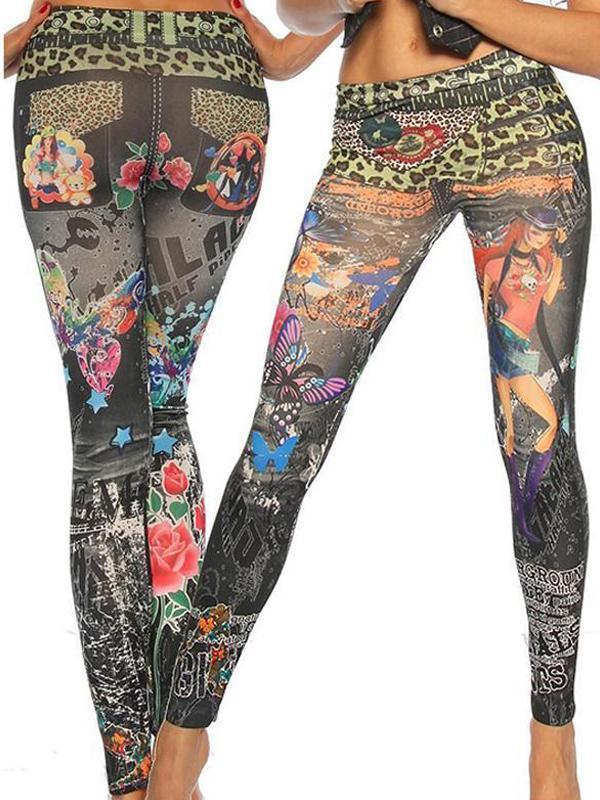 Tunna kvinnors populära jeansjacka ser sexiga leggings mager tightsbyxor