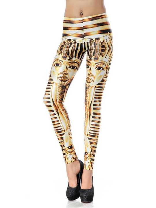 Kvinders Slim Fit Digital Pyramid Print Høj talje Leggings Blyant bukser