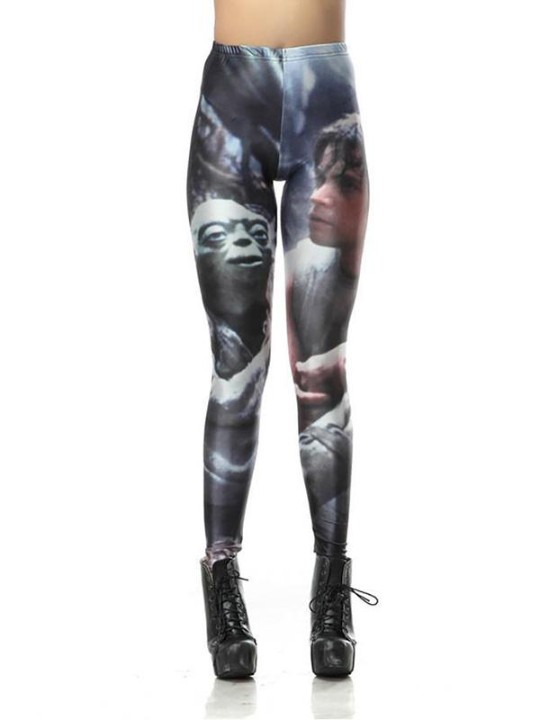Frauen Slim Fit Digital Movie Print Hohe Taille Leggings Zeichnen Hosen