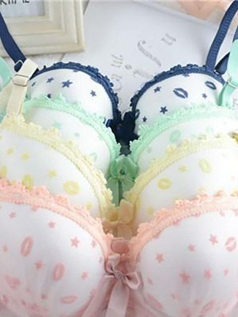 Novas Mulheres Moda Doce Cor Sexy Acolchoado Push Up Sutiã de Algodão Cueca Peito Pequeno