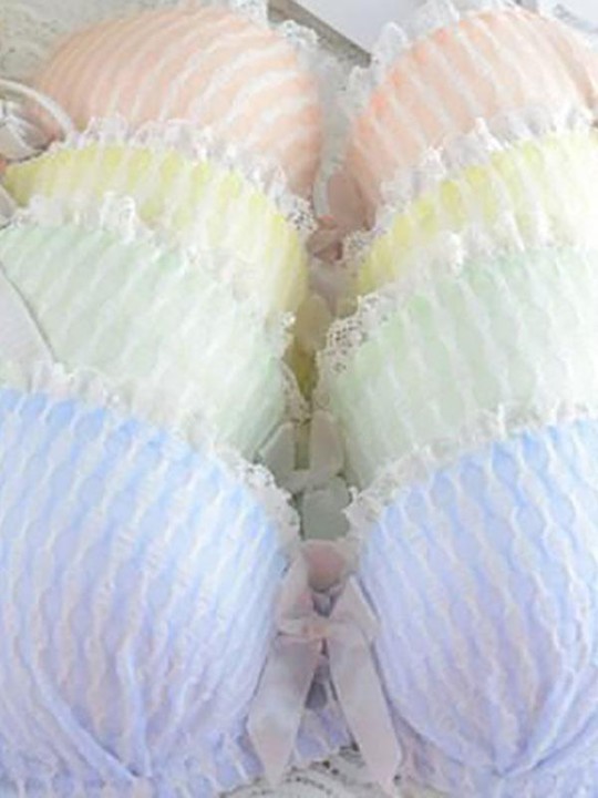 Neue Damenmode Candy Farbe Sexy Gepolsterte Push Up Baumwolle Bh Unterwäsche Kleine Brust