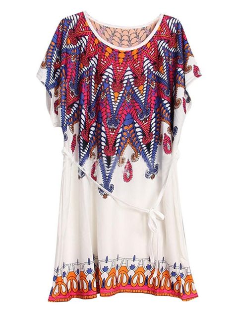 Verão Vintage Bohemian Casual Vestidos Mulheres Plus Size Ice Silk Dress Blusa