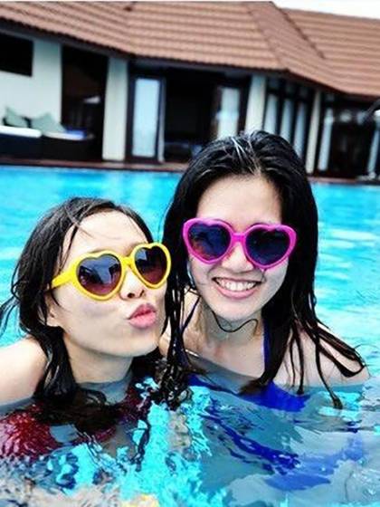 Lolita candy colour heart-shaped sunglasses