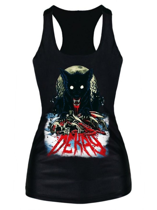 Kvinnors sommar zombie varg digitala tankar top blus gotiska steampunk t-shirts