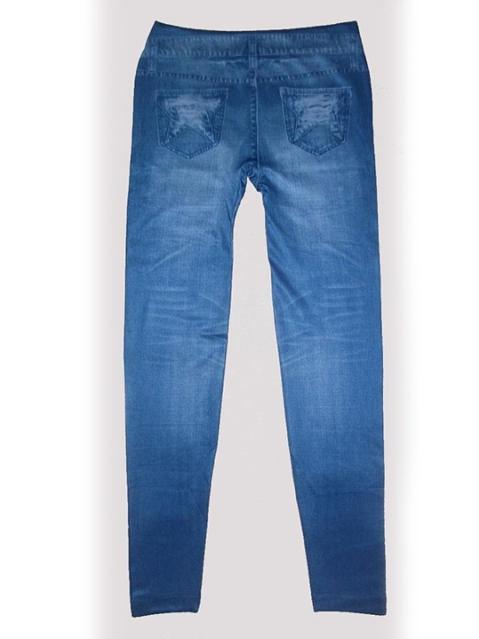Nya kvinnliga modestjärnor som trycker denim leggings sömlösa Ttretch jeans ser strumpbyxor