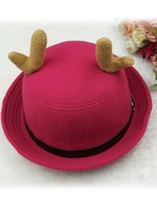 Korean Fashion Cute Woolen Sommer Deer Antler Strohhüte Strand Caps
