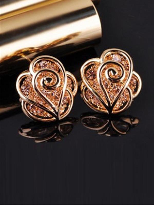 Escavar brincos de orelha de strass brincos de orelha