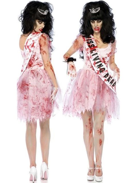 2015Vampire Deluxe Miss Living Dead Zombie Prom Queen -asusetti Halloween