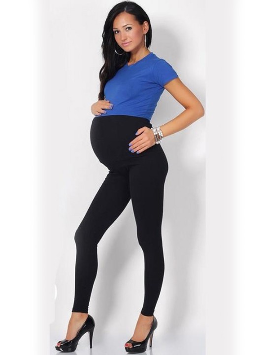 Kuuma naisten musta ohut laiha housut edessä tekonahkaa puuvilla ompelemalla leggingsit