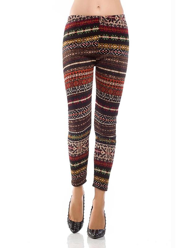 Women Reindeer Deer Snow Snowflake Footless Legging Tight Pant Black White