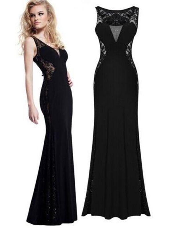 New Black lace dress fashion Sexy fashion explosion models lace party dress