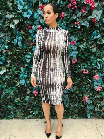 Jupe moulante longue robe moulante à manches longues imprimée florale pour femmes de la mode estivale