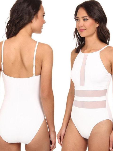 Nytt Kvinnamode Sommar Sexig Triangel Sling Axelbandslös badkläder Hel baddräkt