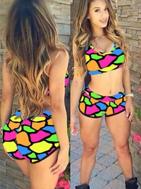 Nuevas mujeres de moda de verano del patrón creativo traje de baño Tankini SwimSuit dos piezas
