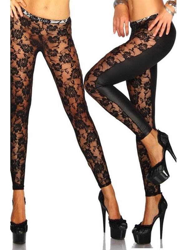 Fashion Gothic Punk Lace Wetlook Inset Leggings Tights Pants Rock Gothic0909