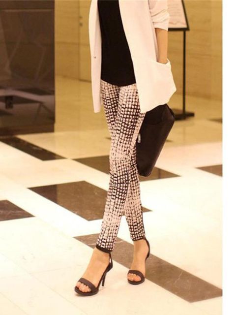 Kvinders mælke silke elastisk slangeskind mønster Capris stramme bukser Slim Fit Leggings