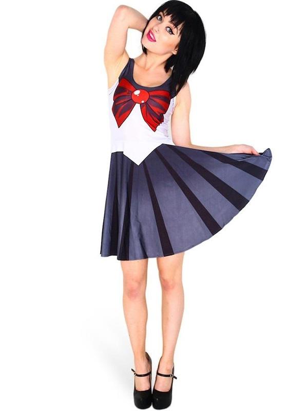 Lady Summer Fashion Ærmeløs Sailor Moon Digital Print Clubwear Skater Kjole