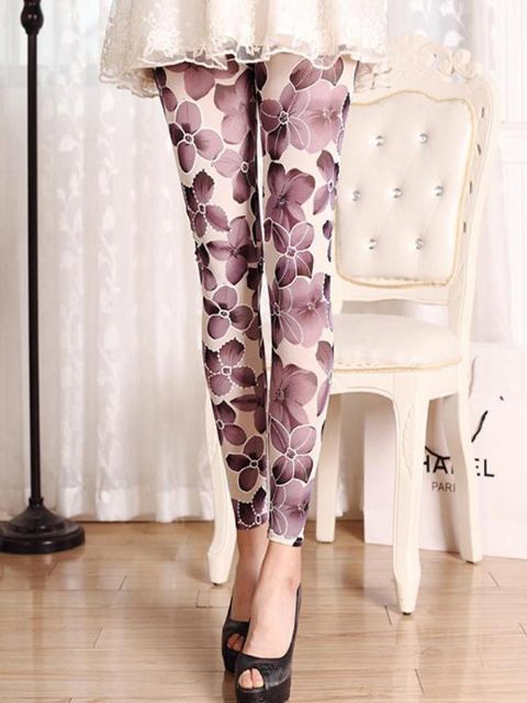 Neue Mode Frauen Sexy Floral Printed Gaze Leggings