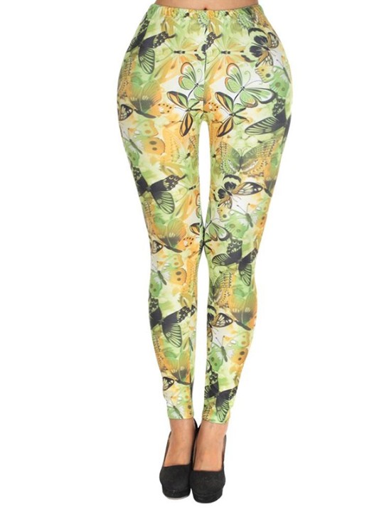 Naisten perhoset Print Sukkahousut Leggingsit Joustavat housut Kynähousut