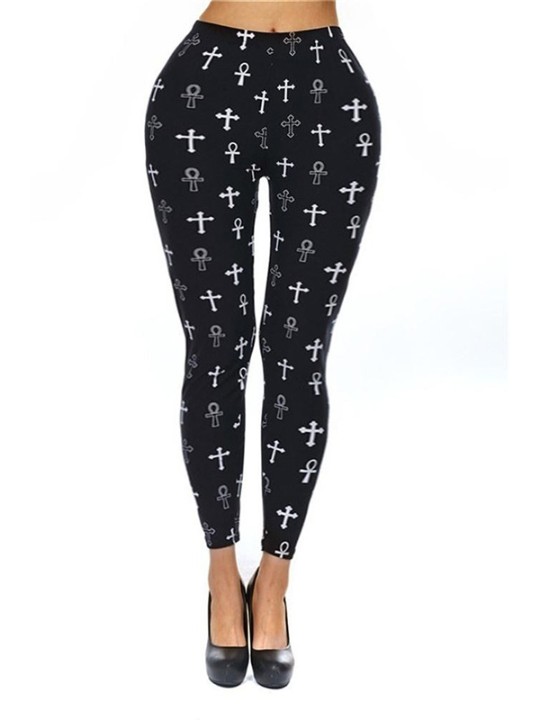 Damemode Høj taljeudskrivning Lady&#39;s Finess Træning Casual bukser Leggings (størrelse M;)