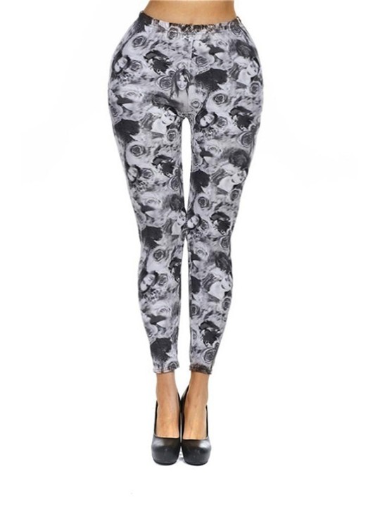 Chaud! Leggings extensibles taille basse à la mode estivale Leggings slim imprimés floraux Pantalons serrés