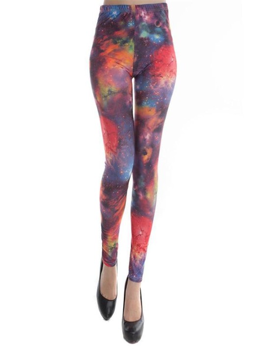 Trendiga damblommor i bomullsblandning med smal passform, leggings byxor