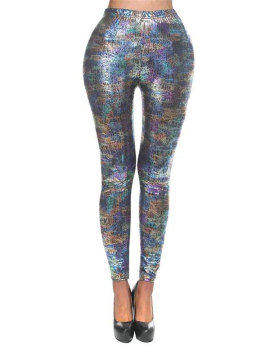 Women's graffiti Print Tie Dye Graphic Stretchy Tights Leggings Pants