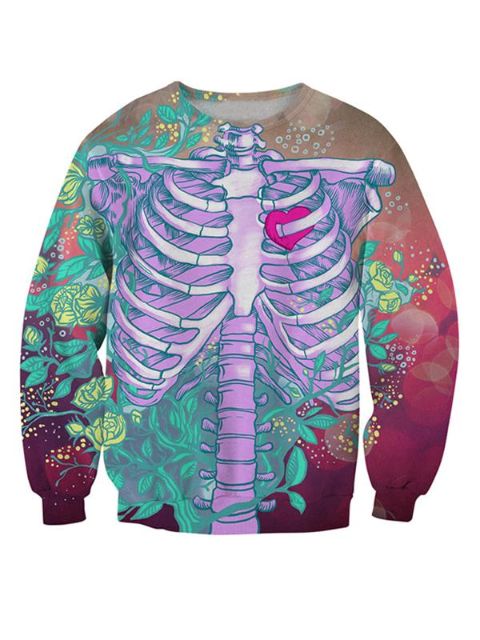 Printemps Automne Nouvelle Mode Femmes 3D Crâne Imprimer Sweats À Capuche Pulls Tops Sweats À Capuche