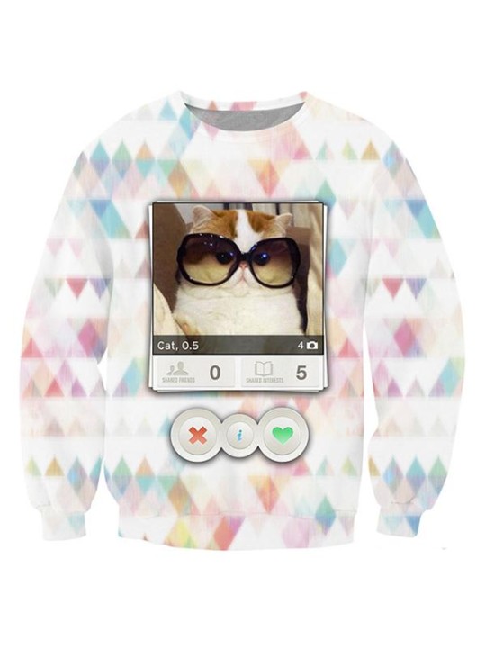 VARMA 3D söta kattmönstrade tröjor Hoodies Pullovers Toppar Sweats Hoody