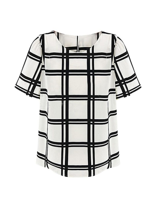 Chemisier d&#39;été rayé à la mode pour femmes à manches courtes