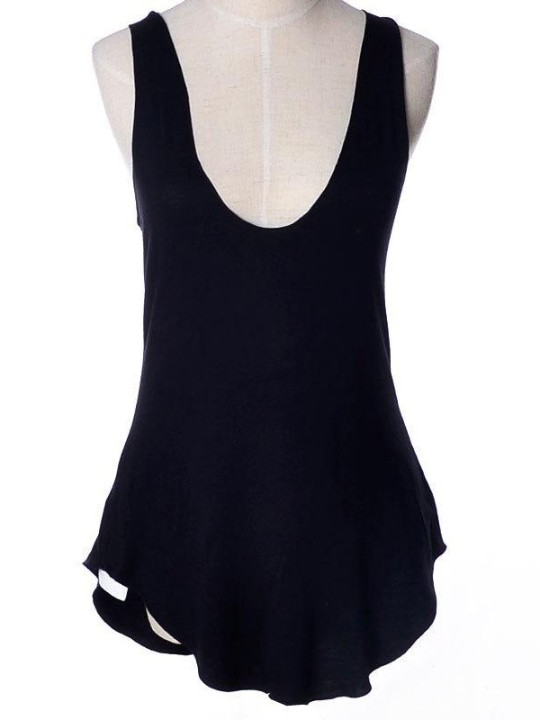 Summer Modal Bomuldsfarvet lavt snit V-hals vest Kvinder Tank-toppe