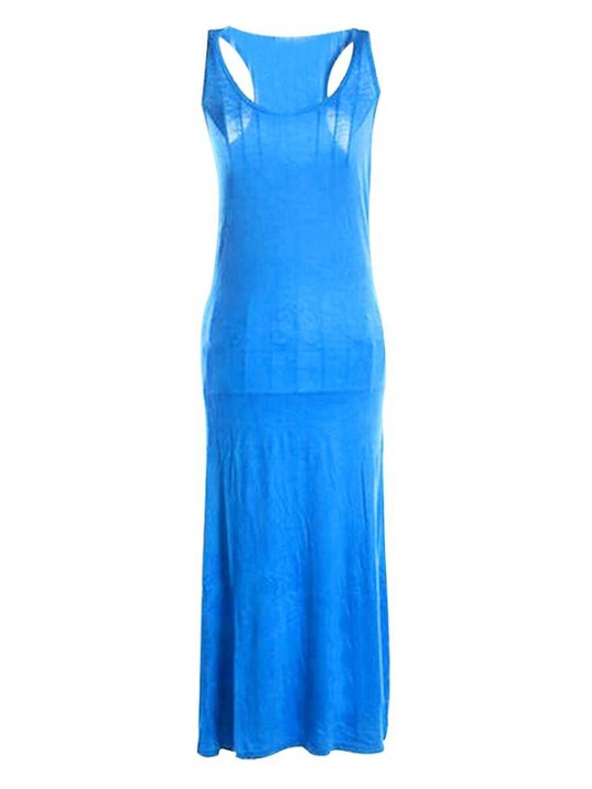 Kvinnor Sommar Lång Västklänning Kjol Golvlång Grundklänningar Maxiklänningar