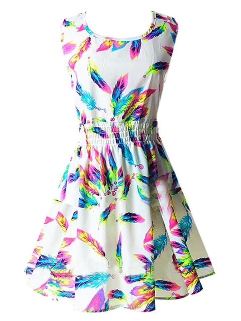 Korean SunflowKesä Rento Mekko Naisten Hihaton Liivi Ohut Sifonki Mekko Painatus Kukka Löysä Lady Vest Mekko