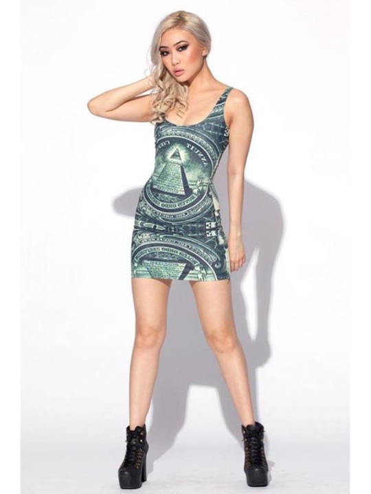 Frauen Ägypten Digital Print Tank Weste Slim Fit Kleid Bodycon Clubwear