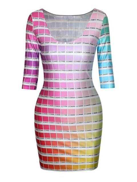 Women's Colour Atla Digital Print Short Sleeve Dress Summer Clubwear Cocktail Party