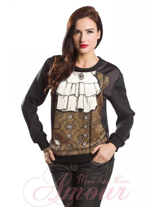 Womens Fashion Stylish Gothic steampunk vest with jabot Pullover Sweater Top Sweaters & Cardigans