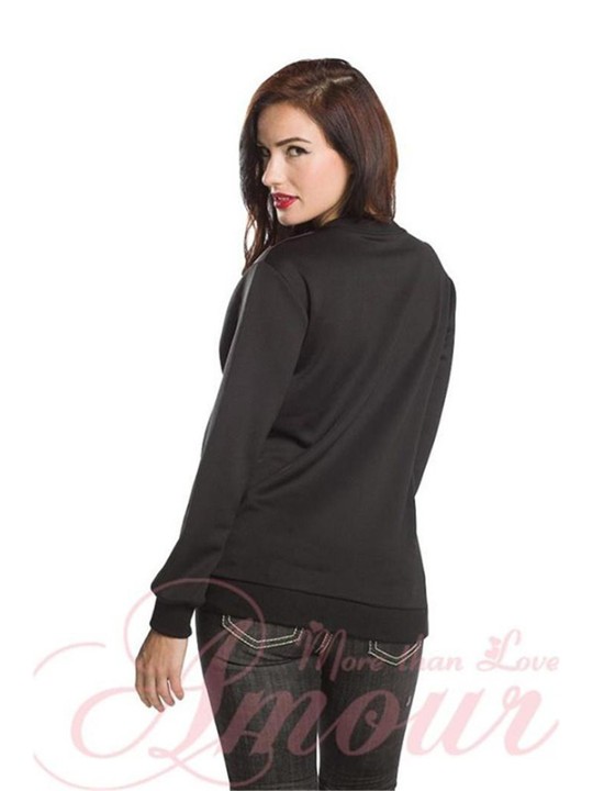 Stílhreint gotneskt cheshire kattakort kvenna Wondersland Pullover peysu toppur