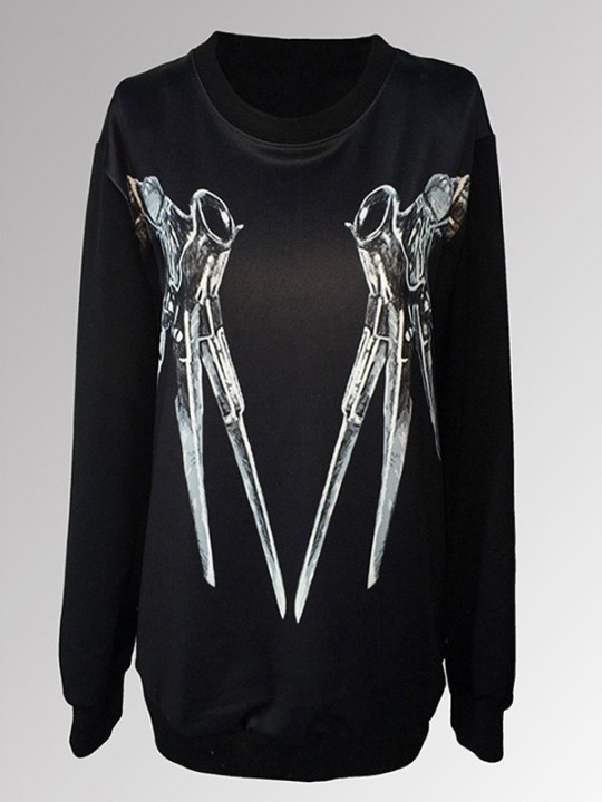 Stílhrein Steampunk Gothic unnusti Edward&#39;s skæri á brjóstmyndinni Pullover Sweatshirts &amp; Hoodies