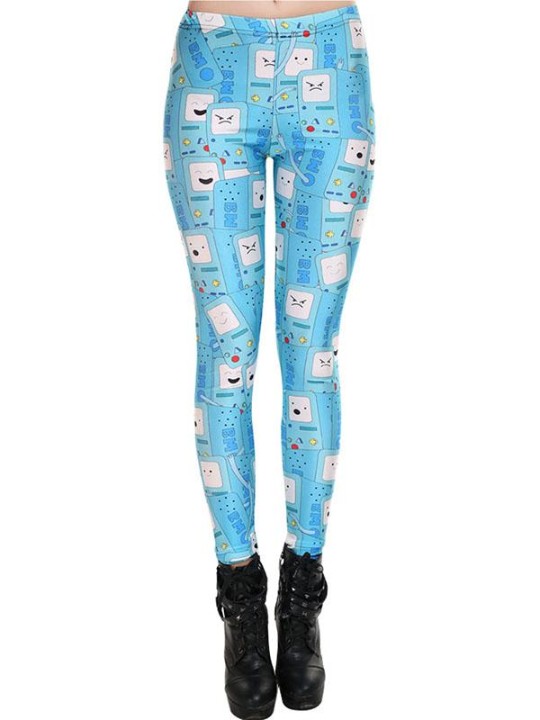 Celeb Inspired Adventure Time BMO Digital Print Leggings buxur sokkabuxur
