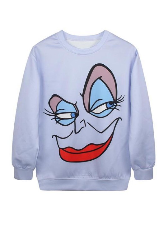 Dömutíska Dreif andlit Stafrænt prjónapeysa &amp; hettupeysur með löngum ermum (grátt)