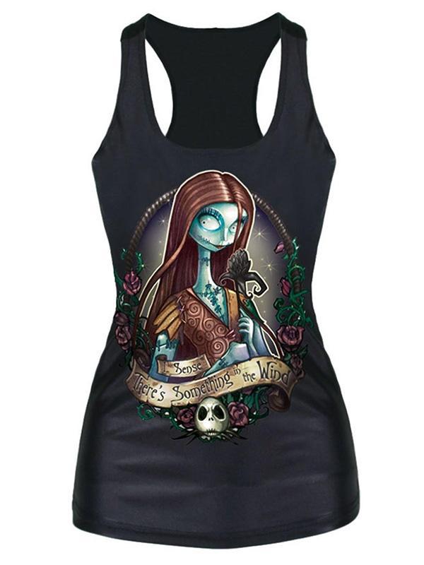 Lady Högkvalitativt mode Voodoo Digitala trycklinne Gothic Steampunk T-shirts