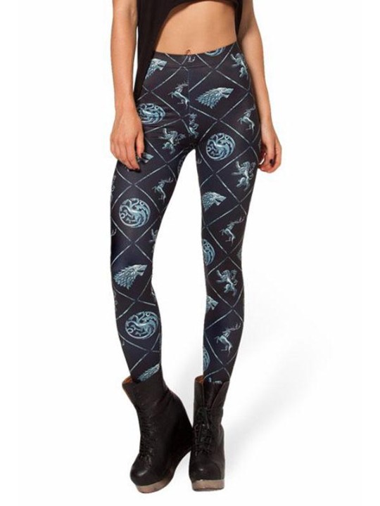 Women fashion slim fit Digital Print Leggings Pants Tights