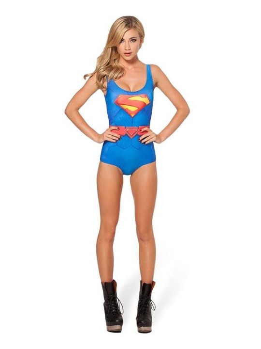 Qualidade Digital Imprimir Superman Herói Romper Teddy Monokini Swimsuit Swimwear