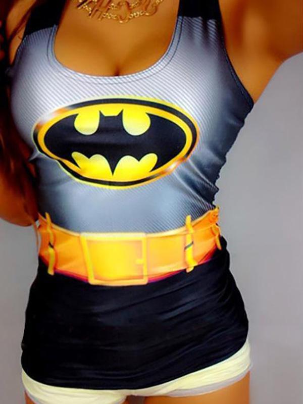 Naisten muoti digitaalinen painatus Clubwear Crop Vest -tyttöpaita