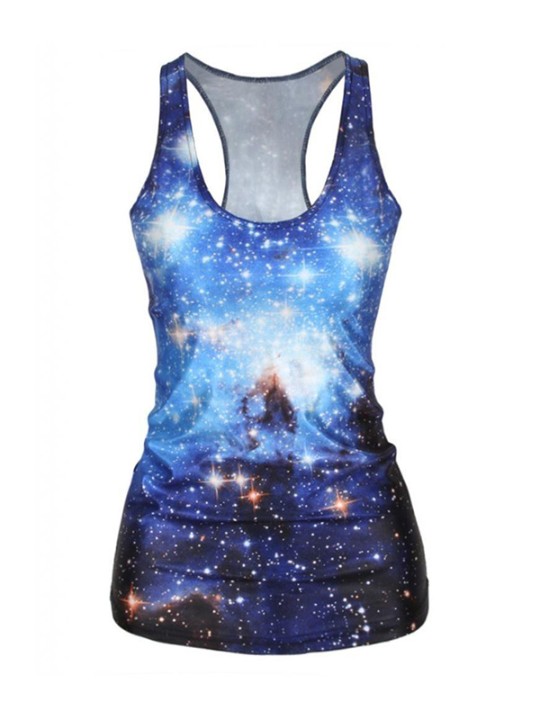 Qualität Digital Print Galaxy Tank Top Clubwear Gothic Punk T-Shirt
