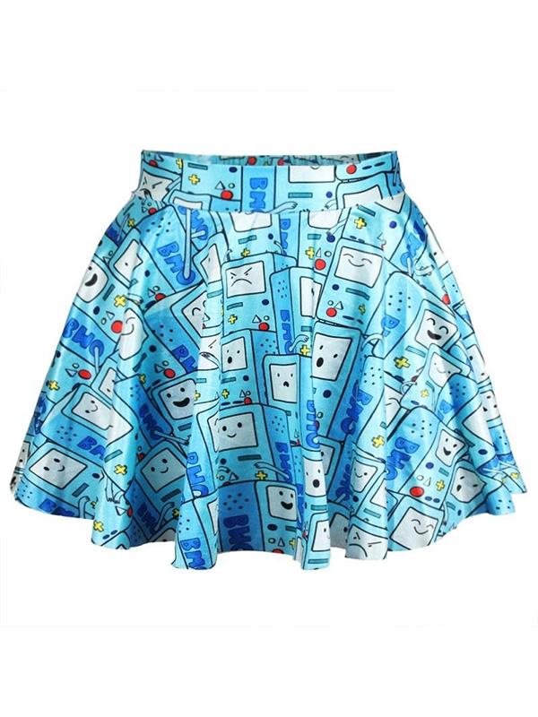 Vintagerose- Rockability Women&#39;s Fashion Skater Digital Print Bottom Skirt -koko