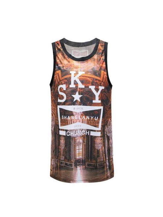 Basket Jersey Jersey Ärmlös T-shirt Linne Hipster Street Wear