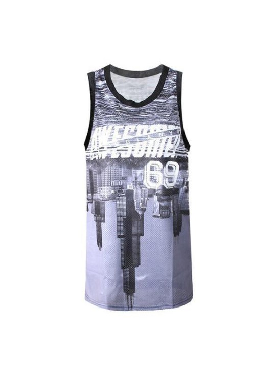 Basketball Jersey Tank Sleeveless Tee Shirt Tank Top Hipster Street Wear