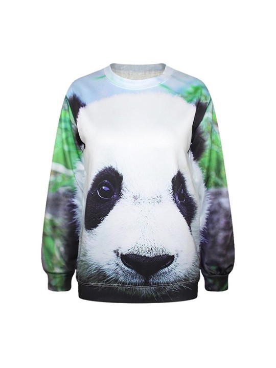 Mode Kvinnans pandatryck Söt tröja Hoody Spring Autumn Pullover Sweatshirts &amp; Hoodies